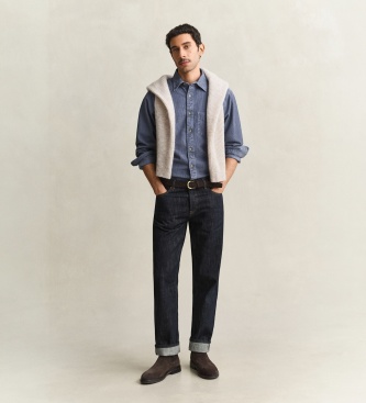 Gant Blauw corduroy overhemd