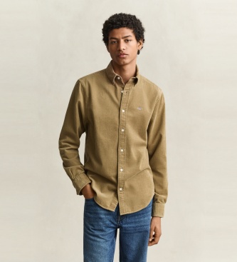 Gant Chemise en velours côtelé Archive Shield taupe