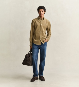 Gant Chemise en velours côtelé Archive Shield taupe
