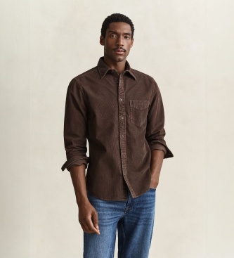 Gant Camisa de veludo cotelê marrom