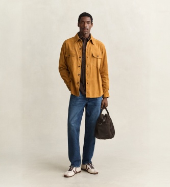 Gant Camisa de veludo cotelê marrom