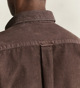 Gant Camisa de veludo cotelê marrom