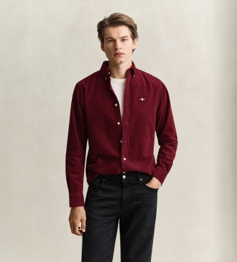 Gant Chemise en velours côtelé Archive Shield grenat