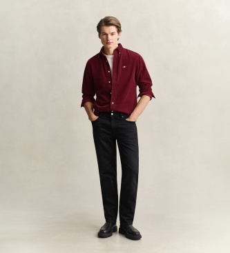 Gant Chemise en velours côtelé Archive Shield grenat