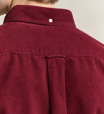 Gant Chemise en velours côtelé Archive Shield grenat