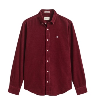 Gant Chemise en velours côtelé Archive Shield grenat