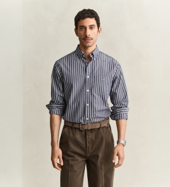 Gant Chemise en popeline à rayures bleue