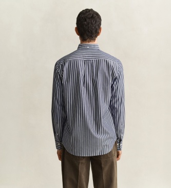 Gant Chemise en popeline à rayures bleue