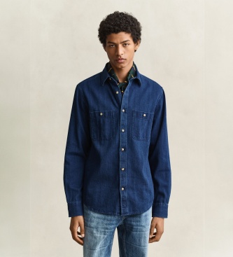 Gant Camisa de espiga marinho