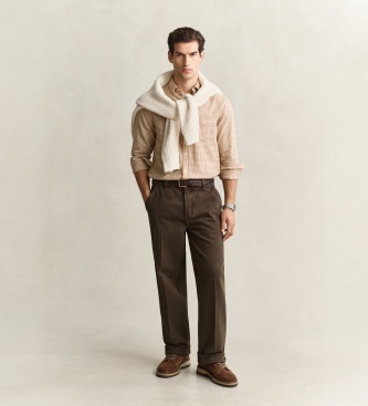 Gant Camisa Windblown Xadrez marrom
