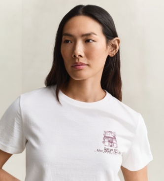 Gant Vit t-shirt med tryck