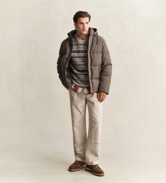 Gant Taupe flannel and down jacket