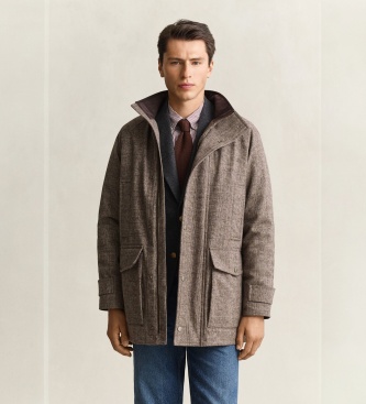 Gant Taupe wool-blend Double Decker jacket