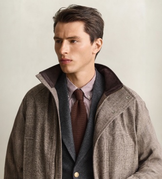Gant Taupe wool-blend Double Decker jacket