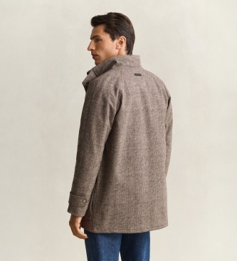 Gant Taupe wool-blend Double Decker jacket