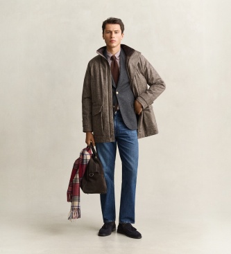 Gant Taupe wool-blend Double Decker jacket
