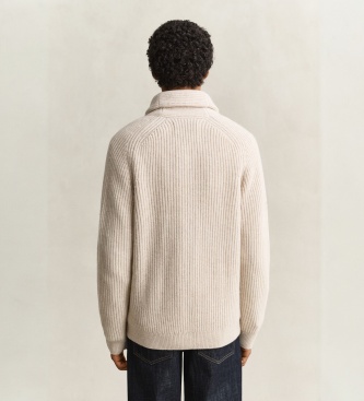 Gant Beige geribbelde cardigan