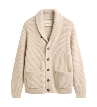 Gant Beige geribbelde cardigan