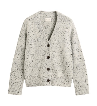 Gant Strickjacke aus Wollmischung mit grauen Noppen
