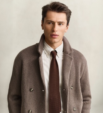 Gant Strickjacke im Blazer-Stil in Taupe
