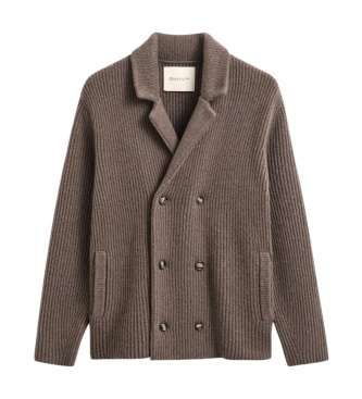 Gant Strickjacke im Blazer-Stil in Taupe
