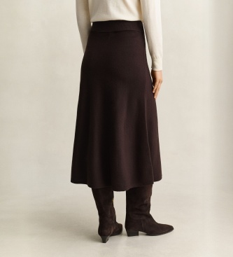 Gant Jupe en laine de mouton marron foncé