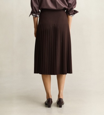 Gant Jupe midi plissée marron