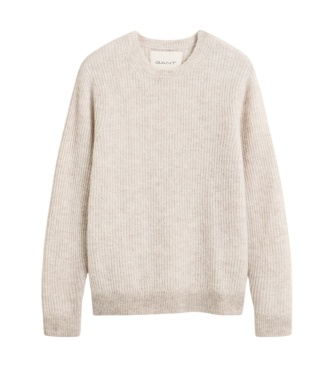 Gant Trui met ronde hals, wolmix met alpaca, beige
