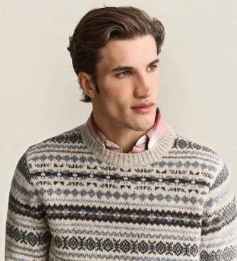 Gant Fair Isle trui beige