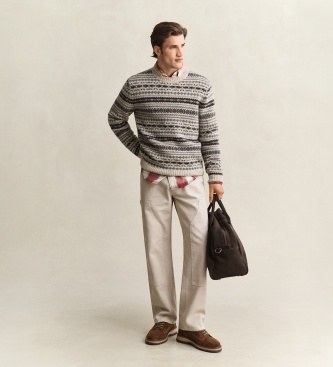Gant Fair Isle trui beige