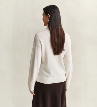 Gant Maglione di lana collo alto beige