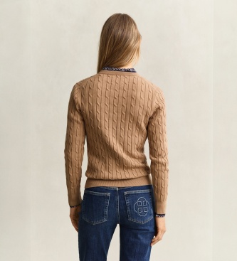 Gant Maglione in maglia a trecce verde kaki