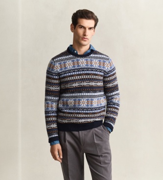 Gant Fair Isle trui blauw