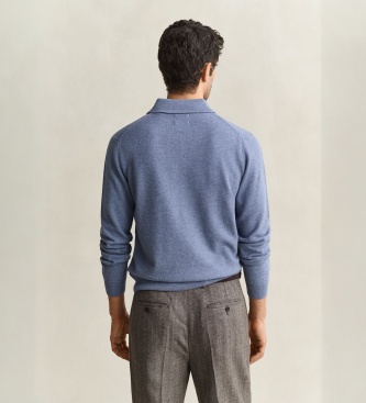 Gant Blauwe wollen poloshirt