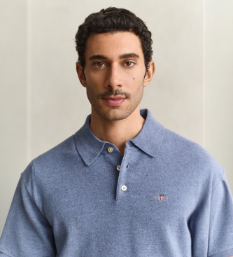 Gant Blauwe wollen poloshirt