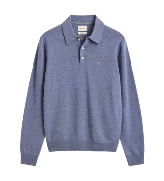 Gant Blauwe wollen poloshirt