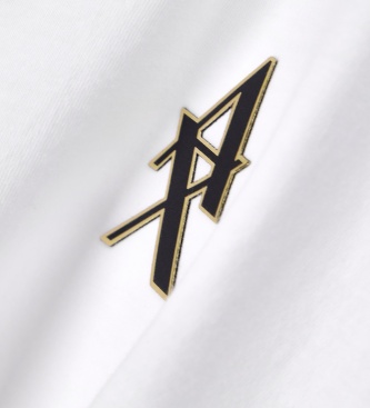 A|X Armani Exchange White cropped V-neck t-shirt