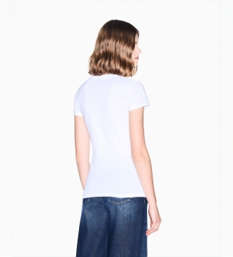 A|X Armani Exchange T-shirt med v-hals og logo, hvid