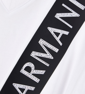 A|X Armani Exchange T-shirt med v-hals og logo, hvid