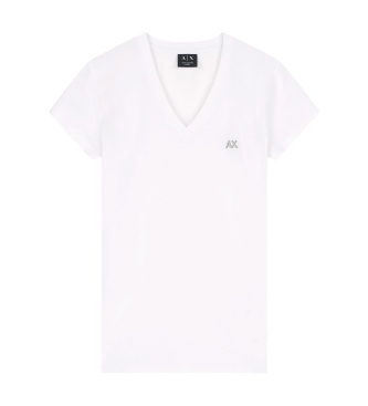 A|X Armani Exchange T-shirt med v-hals, hvid