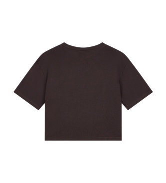 A|X Armani Exchange Camiseta cropped marrón