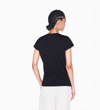 A|X Armani Exchange Camisa de malha de algodão de corte slim preta