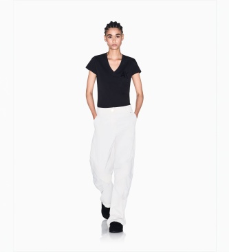 A|X Armani Exchange Camisa de malha de algodão de corte slim preta