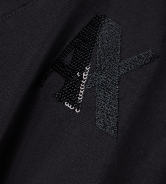 A|X Armani Exchange Camisa de malha de algodão de corte slim preta