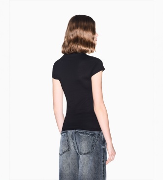 A|X Armani Exchange Camiseta Up For Party con pedrería negro