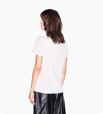 A|X Armani Exchange Camiseta oversize de malha com logótipo rosa
