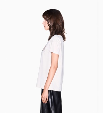 A|X Armani Exchange Camiseta oversize de malha com logótipo rosa