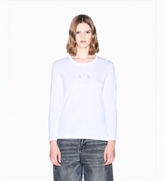 A|X Armani Exchange Hvid bomuldstrøje i regular fit