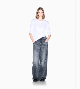 A|X Armani Exchange Hvid bomuldstrøje i regular fit