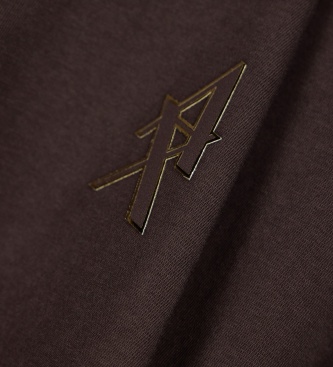 A|X Armani Exchange Brown V-neck cropped t-shirt